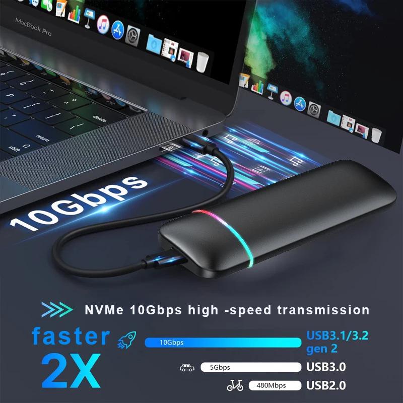 WALRAM RGB M.2 NVMe SATA   ϵ ̺ ũ Ŭ, USB 3.1 C Ÿ, 10Gbps SATA USB ܺ Ŭ ڽ